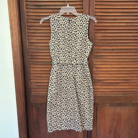 J. Crew NWT Petite Sleeveless Leopard Print Belted Sheath Size 0P - Picture 5 of 5